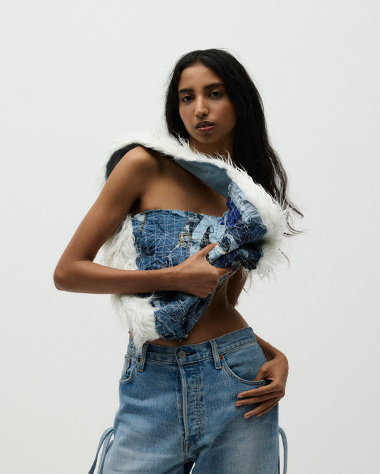 DENIM X FAUX BAG