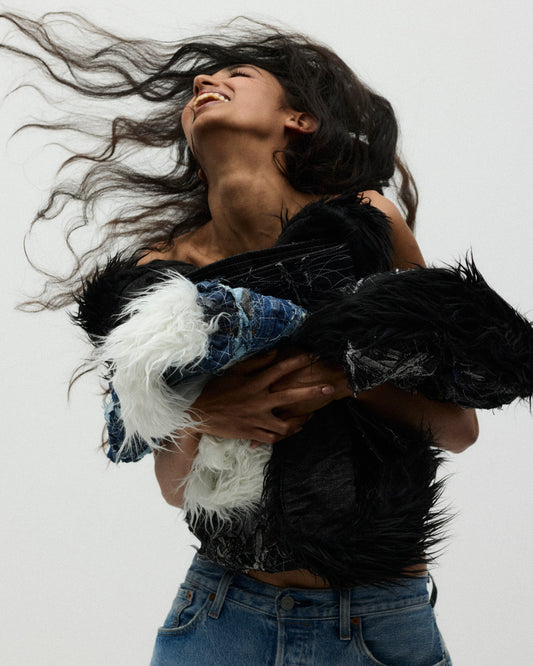DENIM X FAUX BAG