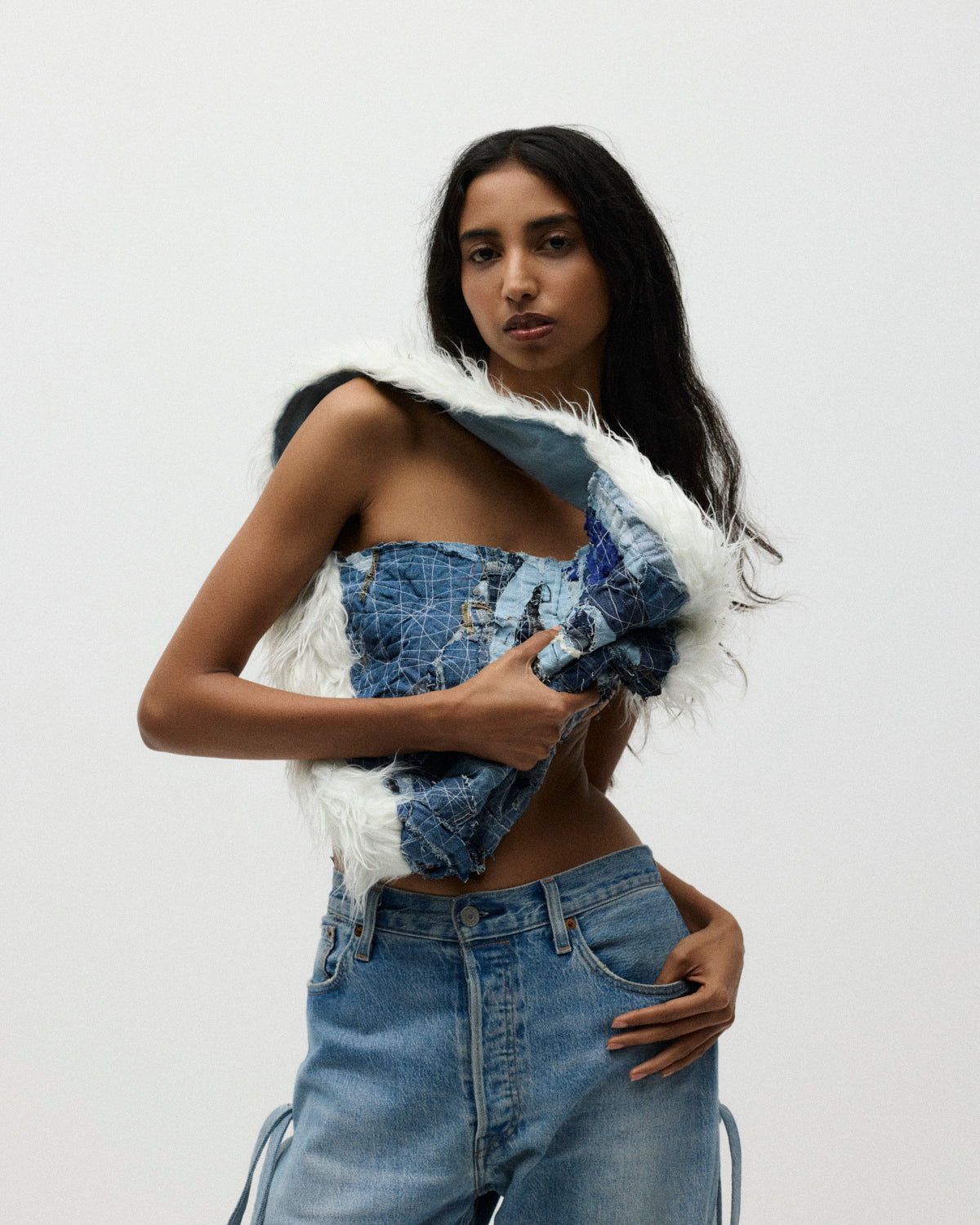 DENIM X FAUX BAG